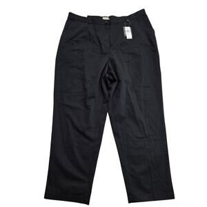 NWT L. L. Bean Women's Cotton Twill Original Fit Pants High-rise Black Size 20P